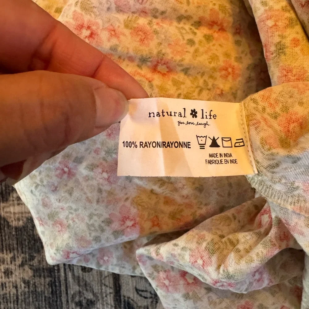 Natural Life Patti Side Slit Floral Maxi Dress. Size Medium - Picture 8 of 9